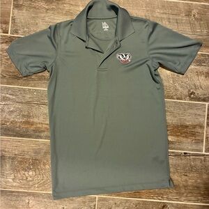 Men’s  Gray Wisconsin Badger Polo Shirt